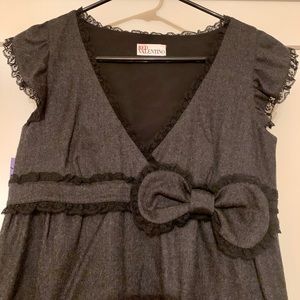 Red Valentino Gray bow dress size S